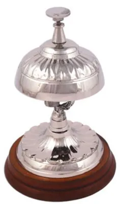 Produktbild von Casa Padrino Luxus Tischglocke Silber / Braun Ø 10 x H. 15 cm - Tischklingel - Service Glocke - Hotel & Gastronomie Accessoires
