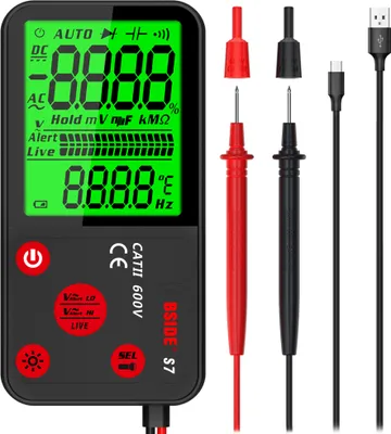 Productafbeelding van Digitale multimeter voor professioneel gebruik: meet spanning, weerstand, frequentie, capaciteit. Multitester met digitale achtergrondverlichting en display