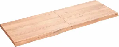 Obrázek produktu pro vidaXL Umyvadlová deska světle hnědá 140x50x(2-4) cm ošetřené masivní dřevo