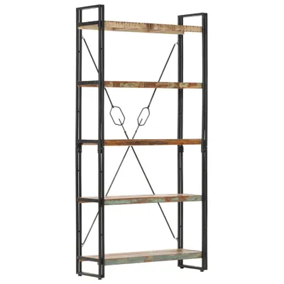 Produktbild von Bücherregal 5 Fächer 90x30x180 cm Altholz Massiv