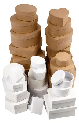 Image de Boîtes marron et blanches 6.5-18cm, 30pcs.