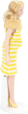Produktbild von Puppen Blonde Haare Gelbes Kleid Ornamente Mädchen Puppenhaus Figuren Modell Spielzeug Zubehör
