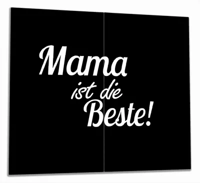 Produktbild von Wallario Herdabdeckplatte aus Glas, Größe 60 x 52 cm 2-teilig, Motiv Mama ist die Beste
