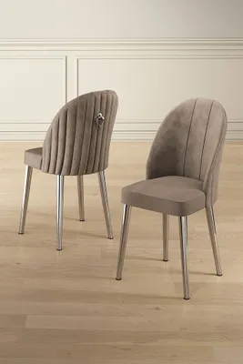Produktbild von Skye Decor, Mara - Cappuccino, Chrome, Stuhlset (4 Stück), Cappuccino, Rahmen: 100 % METALL, 45 x 91 x 42 cm