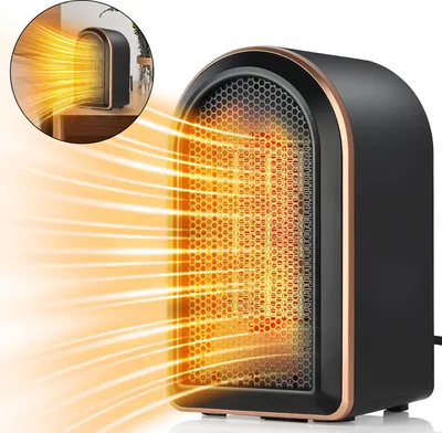 Produktbild von energiesparender Mini-PTC-Keramik-Heizlüfter, leiser tragbarer Heizlüfter, 1200W/800W Leistung, mit Überhitzungsschutz, tragbarer Tischheizlüfter.