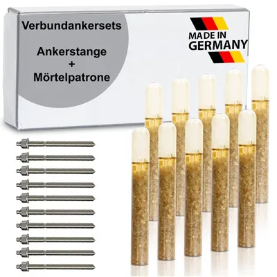Produktbild von Set bestehend aus Befestigungsstangen und Mörtelpatronen für schwere Befestigungselemente M8 - M30
