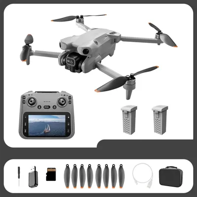 Produktbild von Zimilo 4K Drohne mit Kamera, 5.64" Display, GPS, Dual-Kamera, Brushless, Hindernisvermeidung, WIFI FPV, Luftaufnahmen, Kinder Spielzeug, 2 Batterien