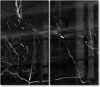Produktbild von DEQORI Herdabdeckplatte Glas 2-tlg 'Marmoradern im Detail' Herd Abdeckung Küche