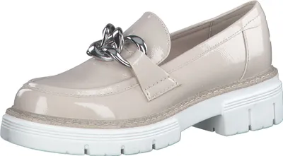 Produktbild von MARCO TOZZI Damen Slipper Loafer Plateau Metallic Lack Kettendetail 2-24705-20, Größe:39 EU, Farbe:Rosa