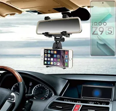 Produktbild von K-S-Trade Smartphone Halterung kompatibel mit Vivo iQOO Z9s Rückspiegel Halterung schwarz Auto Halterung KFZ Halter