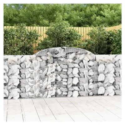 Produktbild von Gabione mit Hochbogen, Steinkorb, Gabionenwand, Drahtkorb, Zaun, Mauer 300x30x100/120 cm, verzinktes Eisen