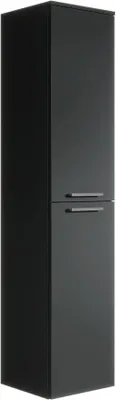 Image de Armoire de salle de bains Saturnus 130 cm, noire - Étagère, armoire haute, meuble