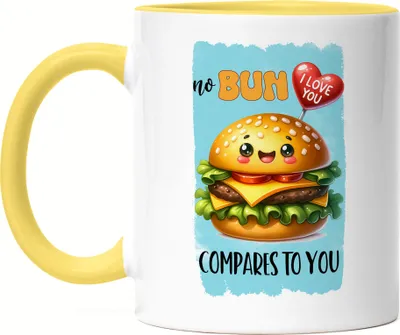 Produktbild von No Bun Compares to You Tasse Gelb Burger Liebe Humor Geschenkidee