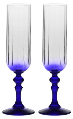 Obrázek produktu pro KROSNO Bubble Kobaltové Skleničky na šampaňské, Sada 2, 200 ml