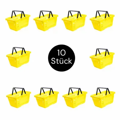 Immagine prodotto di Cestino della spesa H-22 cm L-30 cm P-43 cm Capacità 22L giallo (set da 10) N