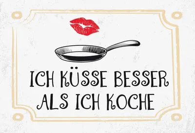Produktbild von vianmo Holzschild 12x18 cm Ich küsse besser als ich koche