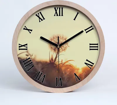 Produktbild von Holzuhr 20fi cm wanduhr - schwarze Spitzen - Löwenzahn