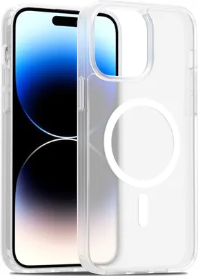 Image de Coque magnétique pour iPhone 14 Pro Max, compatible MagSafe, dos transparent mat, résistant aux chocs Transparent