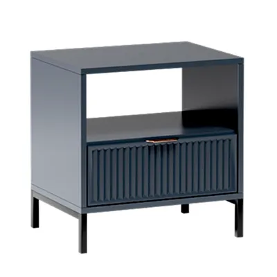 Produktbild von AX LIVING Blauer Nachttisch mit Schublade Berlinette7 54,4x55,1x40,6cm