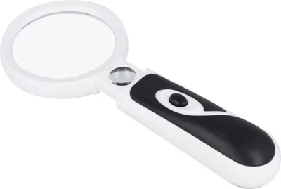 Produktbild von Lupe mit LED Licht Handlupe 2 Linsen 2 Vergrößerungen (max. 3x, 20x) Leselupe