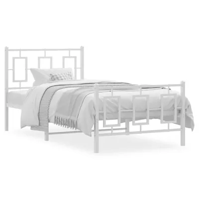 Produktbild von vidaXL Bettgestell mit Kopf- und Fußteil Metall Weiß 90x200 cm