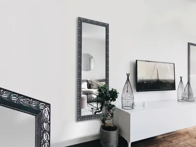 Produktbild von Wandspiegel TANJA mit Holzrahmen in Silber 50x150cm