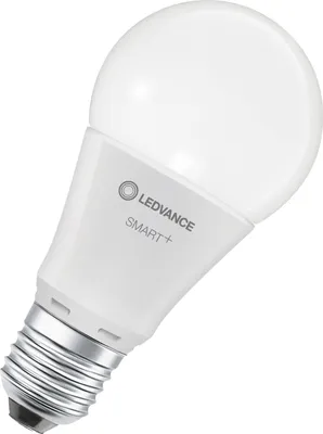 A white LED light bulb with a silver base, shown against a white background.