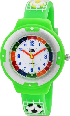 Produktbild von QBOS Kinderuhr mit Silikonarmband, Fußball