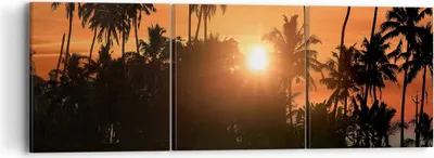 Produktbild von Bild auf Leinwand - Leinwandbild - Palme Fluss Sommer - 90x30cm - Wand Bild - Wanddeko - Wandbilder - Leinwanddruck - Bilder - Kunstdruck - Wanddekoration - Leinwand bilder - Wandkunst - CA90x30-3894
