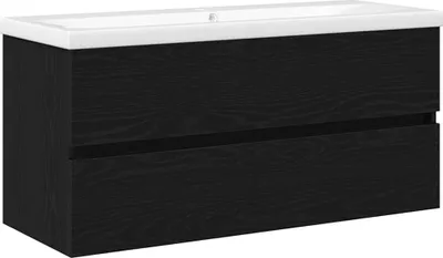 Produktbild von vidaXL Waschbeckenunterschrank Schwarz Eichen-Optik 100 x 39 x 62 cm