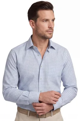 Produktbild von Hemd Eterna weiß kariert Semi-Wide-Spread-Kragen