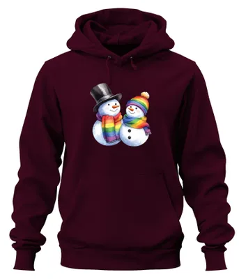 Produktbild von LGBTQ+ Schneemänner - Weihnachten Weihnachtsgeschenk Hoodie Kapuzenpullover, Burgundy, M