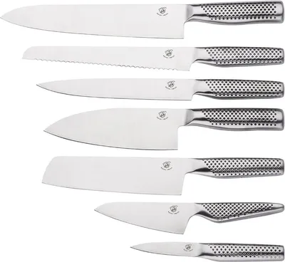 Immagine prodotto di Royal Swiss® - Set di 7 coltelli da cucina – Coltelli professionali in acciaio inossidabile – Manici ergonomici – Include una custodia per la conservazione