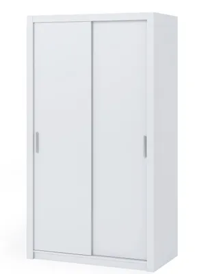 Produktbild von Schwebetürenschrank BONO 120cm weiß Schiebeschrank mit zwei Kleiderstangen