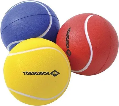 Obrázok produktu pre Softbalová lopta sada 3 (žltá červená modrá) Ø 7 cm mäkkáPolyuretánpena dobrý odskok pre plážovú loptu plážový tenis atď.