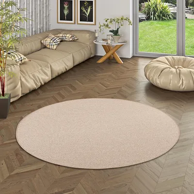 Produktbild von Teppich Bentzon Flachgewebe Karamell Rund, Größe:300 cm Rund