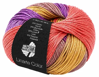 Produktbild von Lana Grossa - Linarte Color 0214 rosa pastellorange graublau