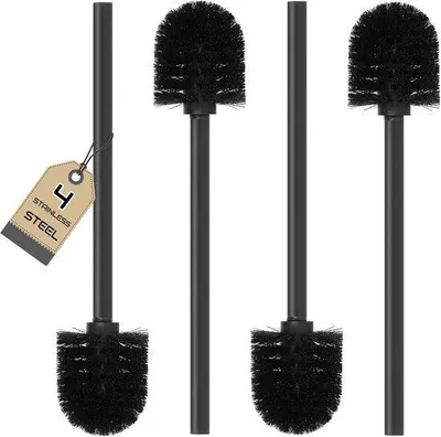 Produktbild von Toilettenbürstenset, 4-teilig – Edelstahlgriff – austauschbare Bürsten – für eine perfekte Toilettenreinigung