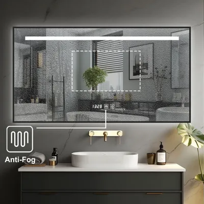 Zdjęcie produktu dla IREDA Lustro łazienkowe z oświetleniem LED, 100 x 75 cm