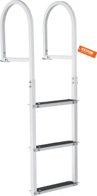Produktbild von VEVOR prístavný rebrík 3 odnímateľné stupne 227 kg nosnosť, rebrík na pontónové lode z hliníkovej zliatiny s 8 cm širokým stupňom a protišmykovou gumovou podložkou, na nastupovanie do člnov/jazier/bazénov