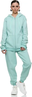 Produktbild von Damen Jogginganzug einfarbig 100% Baumwolle 586 Mint S