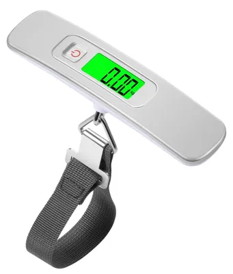 Image de Pèse-bagage numérique - Pèse-valise électronique - Fonction tare - Max. 50 kg - Blanc