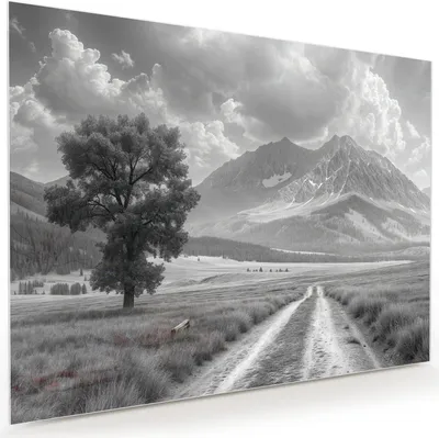Produktbild von Glasbild 120x90cm in XXL für Wohnzimmer, Schlafzimmer Motiv Berglandschaft Weg