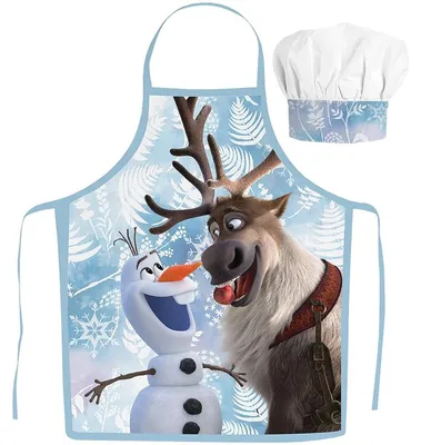 Productafbeelding van Frozen Sven & Olaf kinderschort met koksmuts
