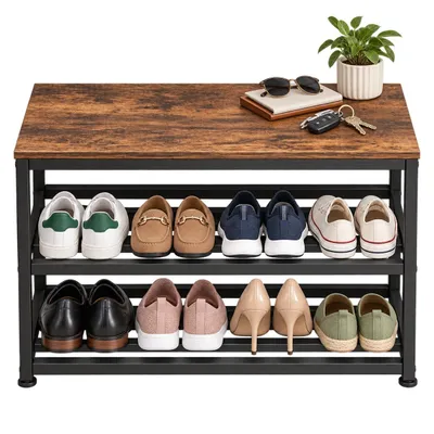 Immagine prodotto di Panca industriale per scarpe con seduta e ripiano da 62 cm