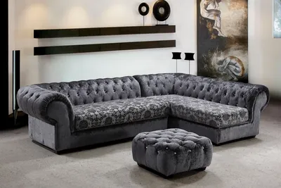 Produktbild von Klassische Chesterfield Stoff L-Form Couch Wohnlandschaft Ecksofa Garnitur Sofa