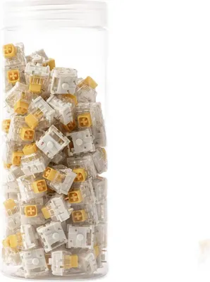 Immagine prodotto di Interruttori Kailh per tastiera meccanica da gioco 110 pezzi (3 pin, 70 gf, tattile, BOX Heavy Dark Yellow Switch)