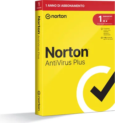 Produktbild von Norton Antivirus Plus 2024 | 1 Jahreslizenz | 1 Gerät | PC/Mac | Sicherheitssoftware