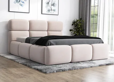 Produktbild von Polsterbett MIAMI 180x200 mit Matratze und Bettkasten. Farbe: Beige.
