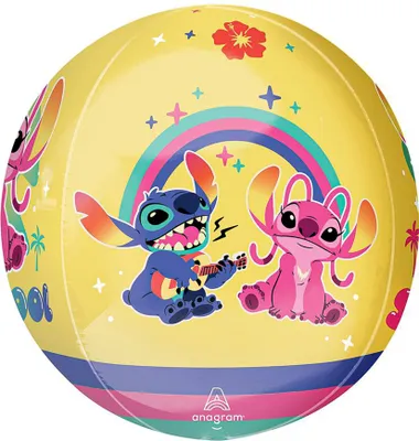 Productafbeelding van Lilo & Stitch engel, transparante bubbelballon, 38 cm x 40 cm